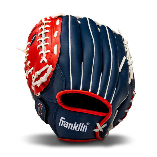 Picture of Franklin Sports Baseball and Softball Glove - Field Master - Baseball and Softball Mitt , Red, White, Blue, 12.0"