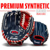 Picture of Franklin Sports Baseball and Softball Glove - Field Master - Baseball and Softball Mitt , Red, White, Blue, 12.0"