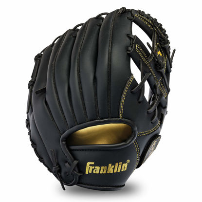 Picture of Franklin Sports Baseball and Softball Glove - Field Master - Baseball and Softball Mitt, Black/Gold, 11"