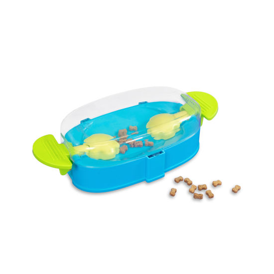 Picture of Outward Hound Nina Ottosson Paw N' Play Interactive Dog Treat Puzzle, Level 2 Intermediate Dog Enrichment Dog Toy, Blue, Small