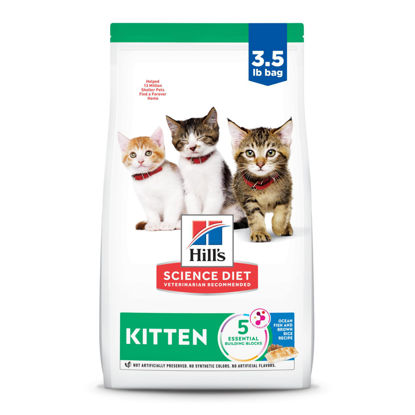 Picture of Hill's Science Diet Kitten, Kitten Premium Nutrition, Dry Cat Food, Ocean Fish & Brown Rice, 3.5 lb Bag