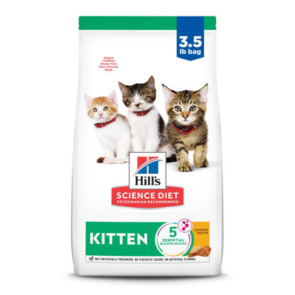 Picture of Hill's Science Diet Kitten, Kitten Premium Nutrition, Dry Cat Food, Chicken Recipe, 3.5 lb Bag