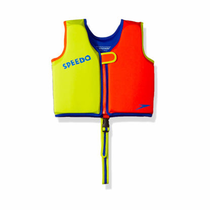 Picture of Speedo Unisex-Child Swim Flotation Classic Life Vest Begin to Swim UPF 50 Lime/Orange, Medium