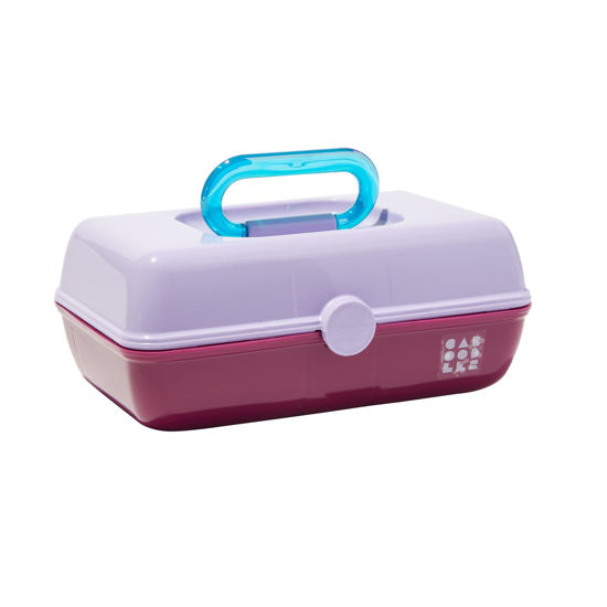 Picture of Claire's Features - Caboodles Makeup Case, Pretty in Petite Tote, Medium Organizer Storage Box with Mirror - Lavender & Violet: 9 x 5.5 x 3.8 inches