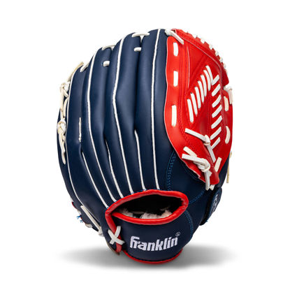 Picture of Franklin Sports Baseball and Softball Glove - Field Master - Baseball and Softball Mitt , Red, White, Blue , 13.0"