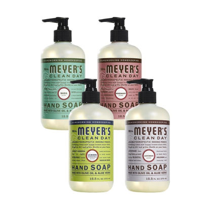 Picture of MRS. MEYER'S CLEAN DAY Holiday Hand Soap Bundle Variation (Basil + Lavender + Rosemary + Lemon Verbena)