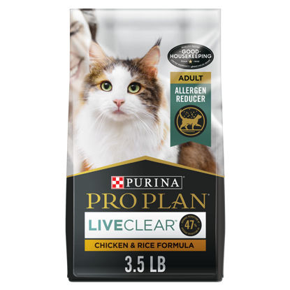 Picture of Purina Pro Plan Allergen Reducing, High Protein Cat Food, LIVECLEAR Chicken and Rice Formula - 3.5 lb. Bag