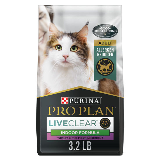 Picture of Purina Pro Plan Allergen Reducing, Indoor Cat Food, LIVECLEAR Turkey and Rice Formula - 3.2 lb. Bag