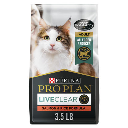 Picture of Purina pro plan Allergen Reducing, High Protein Cat Food, LIVECLEAR Salmon and Rice Formula - 3.5 lb. Bag