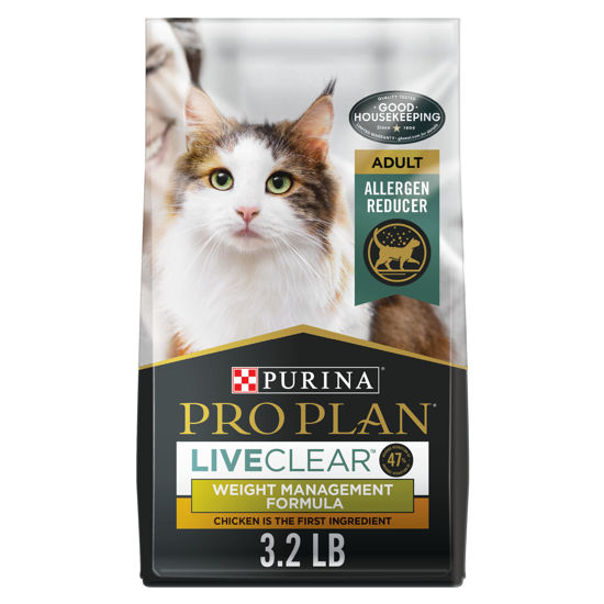 Picture of Purina Pro Plan Allergen Reducing, Weight Control Dry Cat Food, LIVECLEAR Chicken and Rice Formula - 3.2 lb. Bag