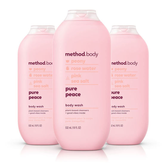 Picture of Method Body Wash, Pure Peace, Paraben and Phthalate Free, 18 oz (Pack of 3),Detoxifying