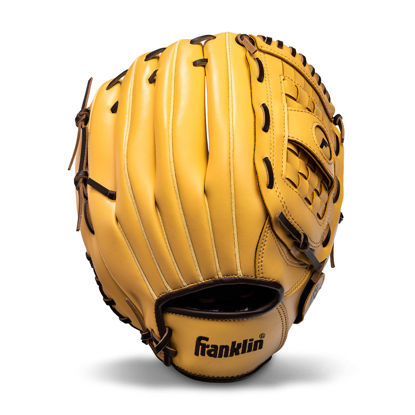 Picture of Franklin Sports unisex adult 12.5" - Basket Web Baseball and Softball fielding glove, Camel, 12.5 US