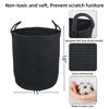 Picture of XUANGUO Black Cotton Rope Laundry Basket Hamper for Clothes Woven Storage Basket for Living Room Bedroom Boho Tall Rope Baskets for Blanket Toys Pillow Towels Baby Nursery Hamper Bin Large