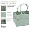 Picture of Parker Baby Diaper Caddy and Nursery Storage Bin | Removable Nursery Organizer Insert, Neutral Design, Multi-Purpose Baby Essentials | Car Organizer and Baby Diaper Bag, Large - Sage Green