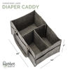 Picture of Parker Baby Diaper Caddy - Nursery Storage Bin and Car Organizer for Diapers and Baby Wipes (Peppercorn, Large)