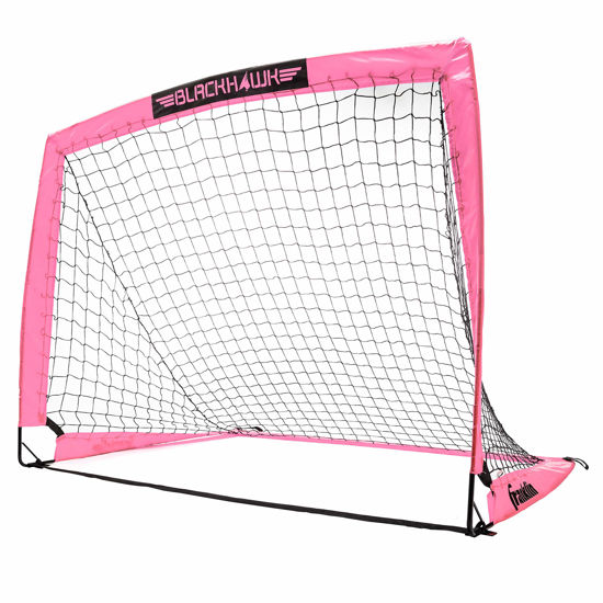 Picture of Franklin Sports Blackhawk Backyard Soccer Goal - Portable Kids Soccer Net - Pop Up Folding Indoor + Outdoor Goals - 4' x 3' - Pink