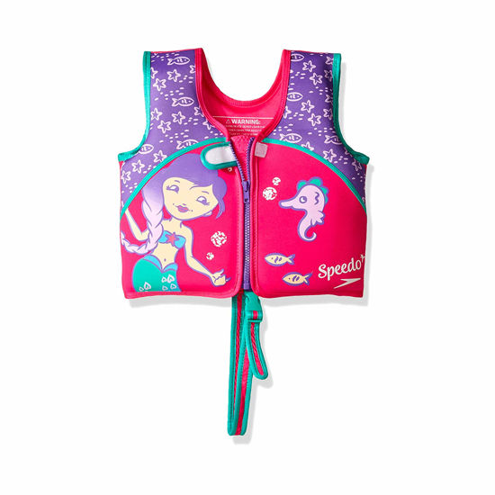 Picture of Speedo Unisex-Child Swim Flotation Classic Life Vest Begin to Swim UPF 50 , Purple Printed, Large