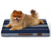 Picture of Bedsure Small Patterned Dog Bed for Small Dogs, Outdoor Waterproof Orthopedic Egg Foam Dog Bed Comfort Pet Mats for Crate with Removable Washable Cover(24"x16", Navy Blue)