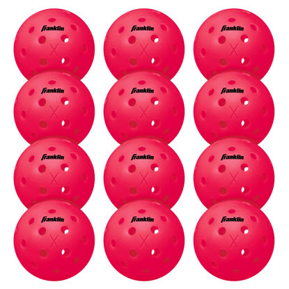 Picture of Franklin Sports Outdoor Pickleballs - X-40 Pickleball Balls USA (USAPA) Approved 12 Pack Outside Pink US Open Ball