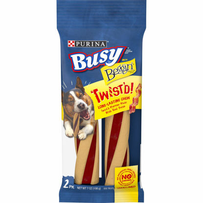 Picture of Purina Busy With Beggin' Made in USA Facilities Small/Medium Breed Dog Treats, Twist'd - (Pack of 6) 2 ct. Pouches