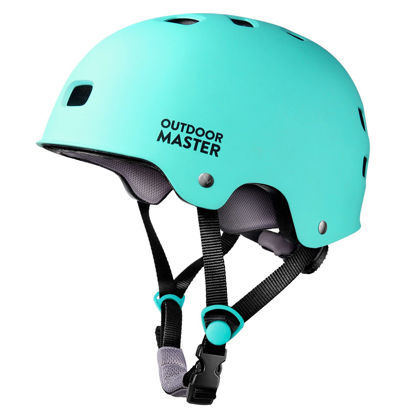 Picture of OutdoorMaster Skateboard Cycling Helmet - Two Removable Liners Ventilation Multi-Sport Scooter Roller Skate Inline Skating Rollerblading for Kids, Youth & Adults - XS - Mint Green