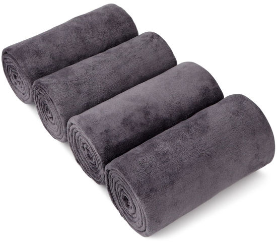 Picture of Orighty Bath Towel Set Pack of 4 - Soft Feel Grey Bath Towel Sets, Highly Absorbent Microfiber Towels for Body, Quick Drying, Microfiber Bath Towels for Sport, Yoga, SPA, Fitness, (27’’ x 54’’)