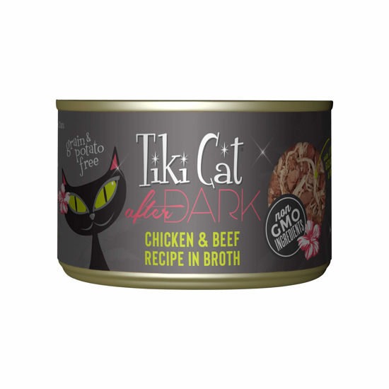 Picture of Tiki Cat After Dark, Chicken & Beef, High-Protein and 100% Non-GMO Ingredients, Wet Cat Food for Adult Cats, 5.5 oz. Cans (Pack of 8)