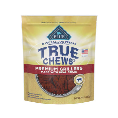 Picture of Blue Buffalo True Chews Premium Grillers Natural Dog Treats, Steak 30 oz bag