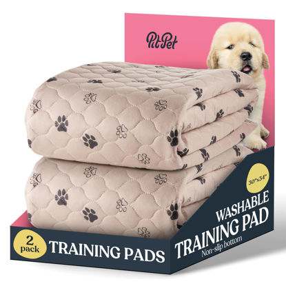 Picture of Super Absorbent Washable Pee Pads for Dogs - 2-Pack Superior Reusable Puppy Pads Pet Training Pads -100% Waterproof Dog Pee Pad Protects Against Urine Leakage Non-Slip Grip Prevents Slipping& Bunching