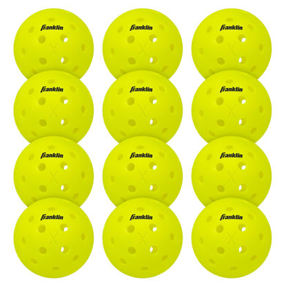 Picture of Franklin Sports Outdoor - X-40 Pickleball Balls - USA (USAPA) Approved - 12 Pack Outside - Optic Yellow - US Open Ball