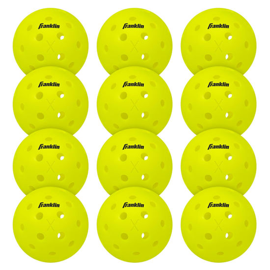 Picture of Franklin Sports Outdoor - X-40 Pickleball Balls - USA (USAPA) Approved - 12 Pack Outside - Optic Yellow - US Open Ball