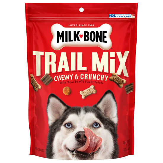 Picture of Milk-Bone Trail Mix Chewy & Crunchy Dog Treats, Real Beef & Sweet Potato, 9 Ounce (Pack of 6)