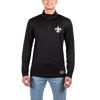 Picture of Ultra Game NFL Men's Super Soft Quarter Zip Long Sleeve T-Shirt, New Orleans Saints, Team Color, Small