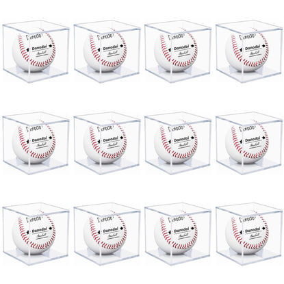 Picture of 12 Pack Baseball Display Case UV Protected Acrylic Clear Baseball Holder Square Cube Ball Protector Memorabilia Autograph Display Box for Official Size Baseball