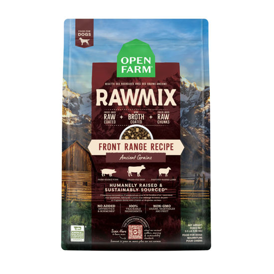 Picture of Open Farm RawMix Ancient Grains Front Range Recipe for Dogs, Includes Kibble, Bone Broth, and Freeze Dried Raw, Inspired by The Wild, Humanely Raised Protein and Non-GMO Fruits and Veggies, 3.5 lb