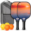 Picture of Pickleball Paddles Set of 2 or 4, USAPA Approved Pickleball Paddles Set with 4 Pickleball Balls and Pickleball Carry Bag, Fiberglass Pickle Ball Rackets 2 Pack Gifts for Beginners&Pros(Sunset 2)