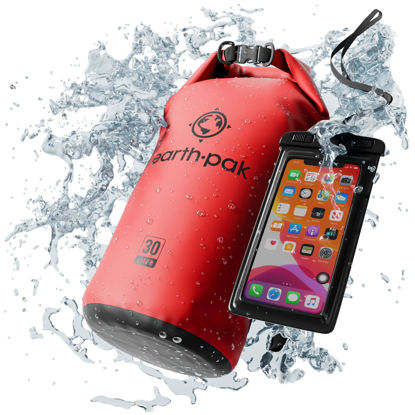 Picture of Earth Pak Waterproof Dry Bag - Roll Top Waterproof Backpack Sack Keeps Gear Dry for Kayak with Waterproof Phone Case