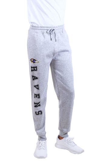 Picture of Ultra Game NFL Men's Super Soft Game Day Jogger Sweatpants, Baltimore Ravens, Heather Gray, XX-Large