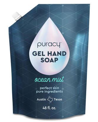 Picture of Puracy Gel Hand Soap Refill - Plant-Powered Natural Hand Soap Refill As Seen on TikTok, Non-Toxic, Sulfate-Free Liquid Soap, Moisturizing Liquid Gel Handwash Refill (Ocean Mist, 48 fl oz)