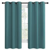 Picture of NICETOWN Kitchen Blackout Curtains 48 inches Long, Thermal Insulated Solid Grommet Blackout Curtains/Drapes/Panels for Dining Room (Sea Teal, 1 Pair, 42 by 68-Inch)