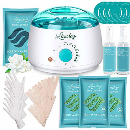 Picture of Waxing Kit for Women Men Coarse Hair Removal with Moisturizing Aloe Formulas Hard Stripless Wax Beads, Relaxing Wax Kit for Legs, Face, Underarm, Bikini, Brazilian