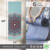 Picture of Gaiam Yoga Mat Premium Print Extra Thick Non Slip Exercise & Fitness Mat for All Types of Yoga, Pilates & Floor Workouts, Santorini, 6mm, 68" L x 24" W x 6mm