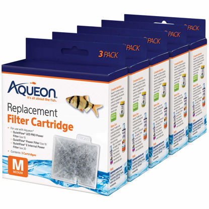 Picture of Aqueon Aquarium Fish Tank Replacement Filter Cartridges Medium - 15 pack