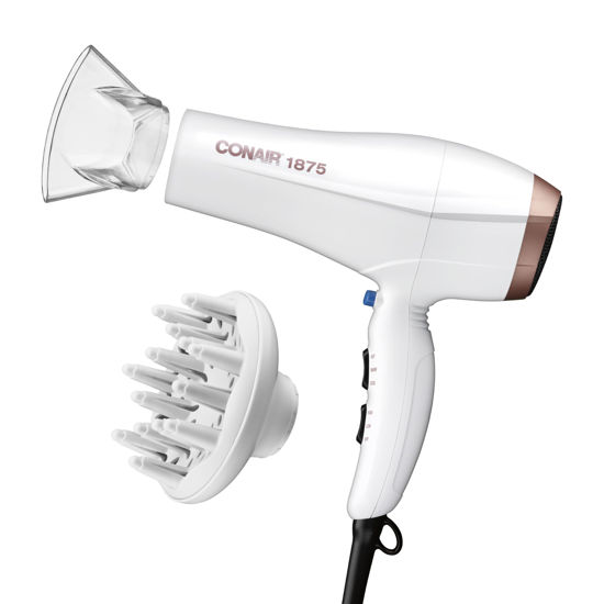 Picture of Conair Double Ceramic Hair Dryer with Diffuser | Blow Dryer with Ionic Conditioning | Includes Diffuser and Concentrator | Amazon Exclusive