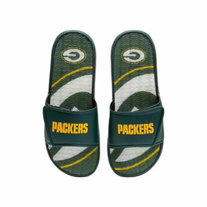 Picture of FOCO Green Bay Packers NFL Mens Wordmark Gel Slides - XL