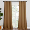 Picture of NICETOWN Sleek Blackout Curtains 90 inches Length for Windows, Noise Reducing and Block Draft Panels for Door Doorway Laundry Office Luxury Decor Theme (2 Panels, Gold Brown, W42 x L90 -Inch)