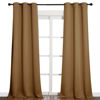 Picture of NICETOWN Sleek Blackout Curtains 90 inches Length for Windows, Noise Reducing and Block Draft Panels for Door Doorway Laundry Office Luxury Decor Theme (2 Panels, Gold Brown, W42 x L90 -Inch)