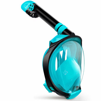 Picture of Greatever G2 Full Face Snorkel Mask with Latest Dry Top System,Foldable 180 Degree Panoramic View Snorkeling Mask with Camera Mount,Safe Breathing,Anti-Leak&Anti-Fog