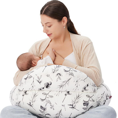 Picture of Momcozy Nursing Pillow for Breastfeeding, Original Plus Size Breastfeeding Pillows for Mom and Baby, with Removable Cotton Cover and Adjustable Waist Strap