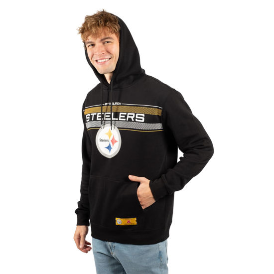 Picture of Ultra Game NFL Men's Super Soft Supreme Pullover Hoodie Sweatshirt, Pittsburgh Steelers, Black, Medium